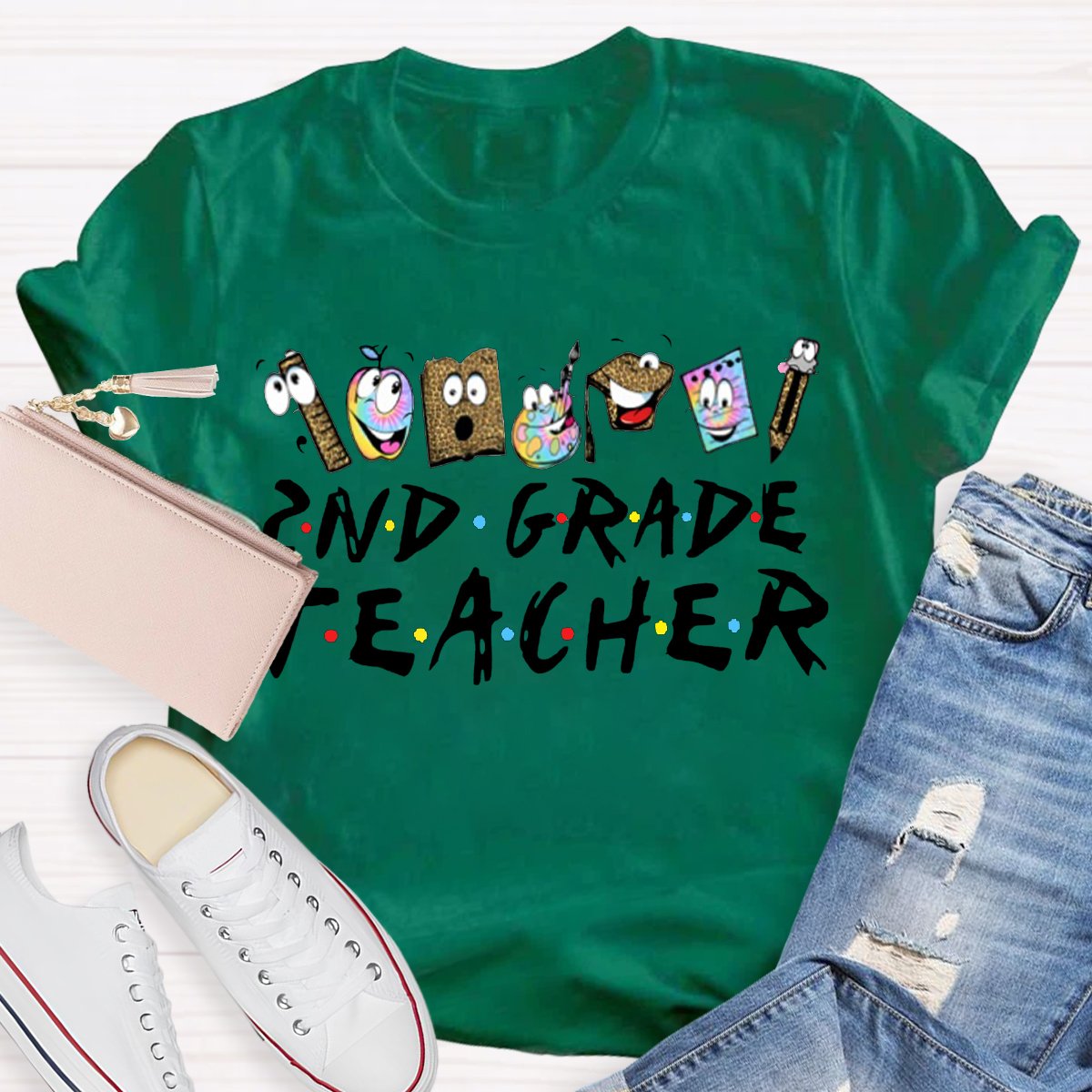 Personalized 2nd Grade Teacher Shirt