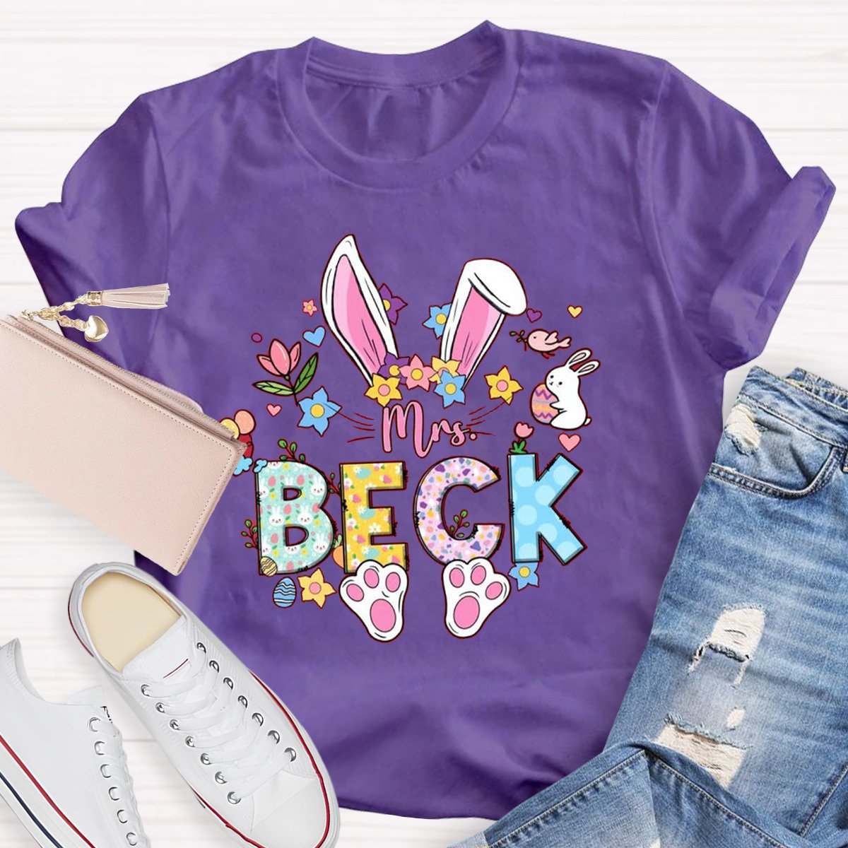 Personalized Bunny Teacher Shirt