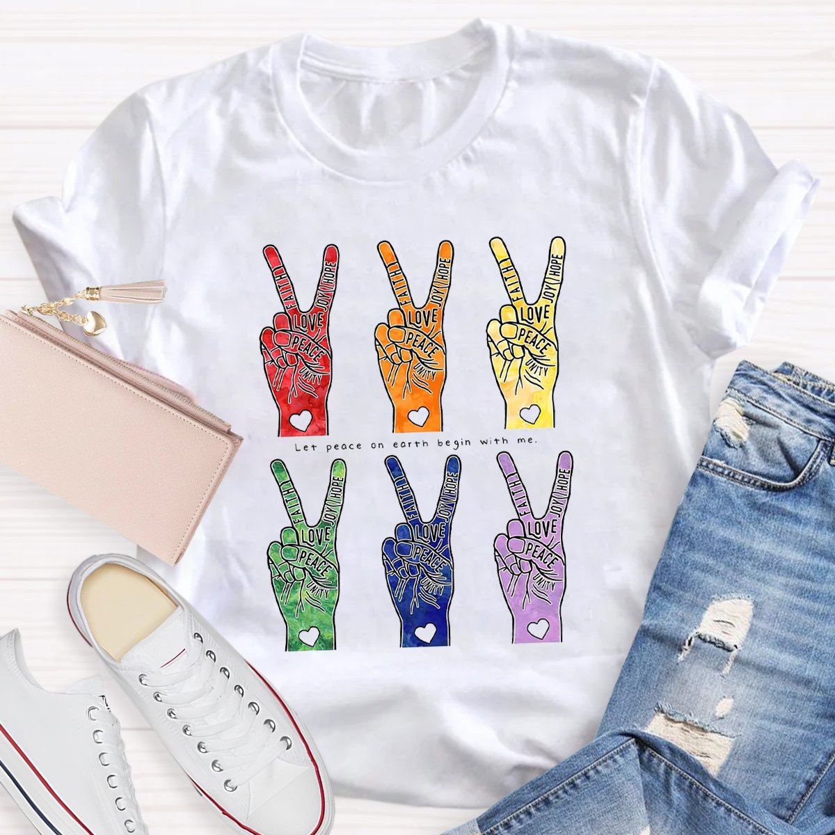 Peace And Love Teacher Shirt