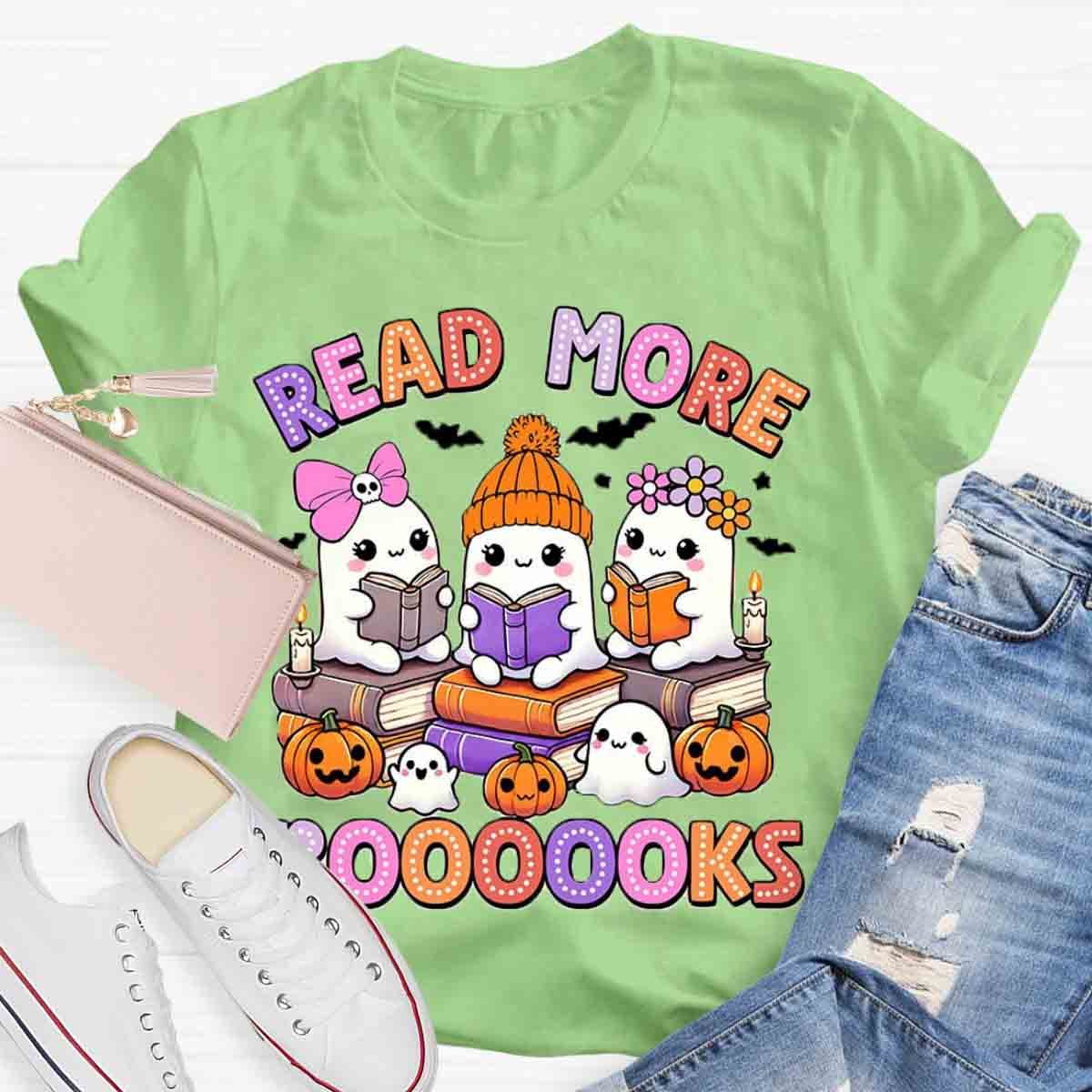 Read More Books Ghost Pumpkin Bookworm Shirt