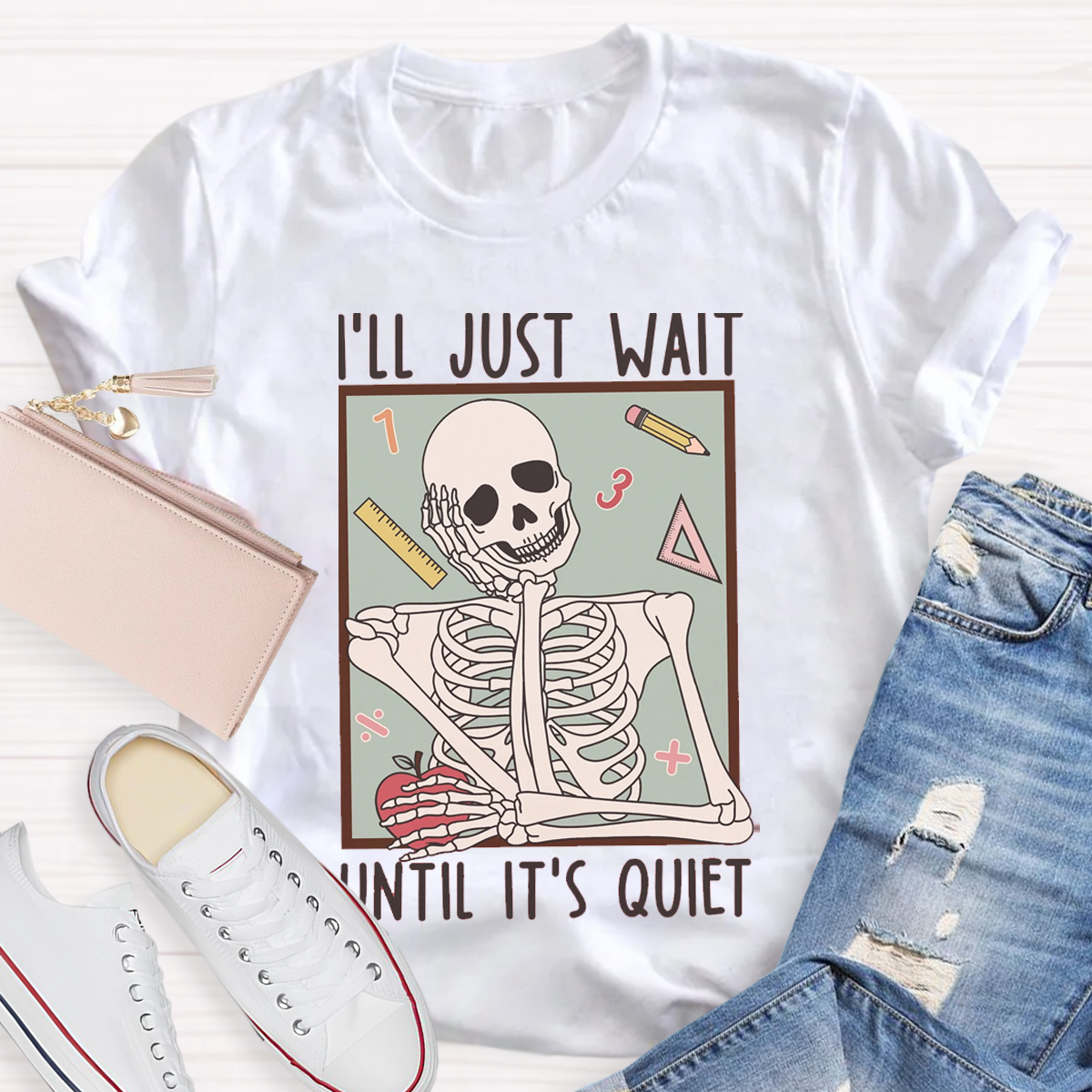 I'll Just Wait Until It's Quiet Funny Halloween Teacher Shirt