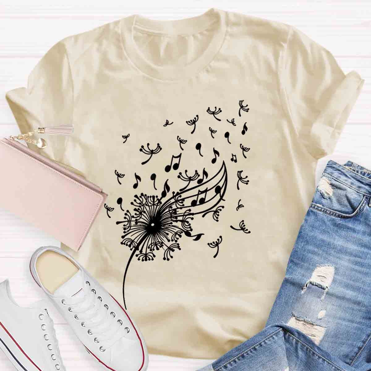 Dandelion Music Notes T-Shirt