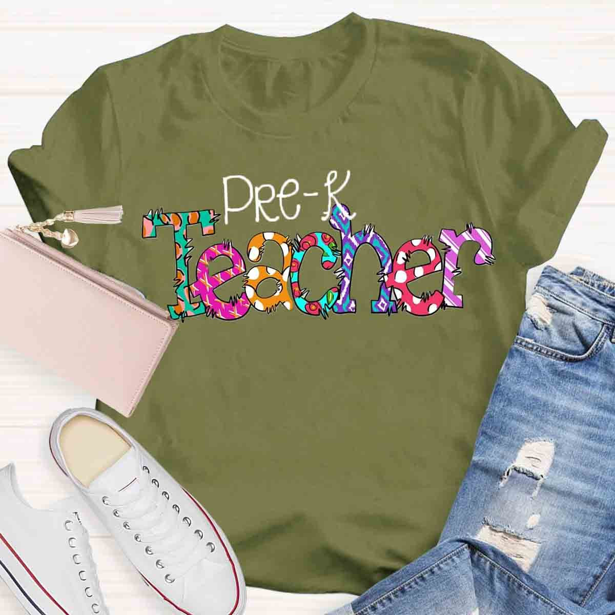 Personalized Grade Colorful Geometric Contrast T-Shirt