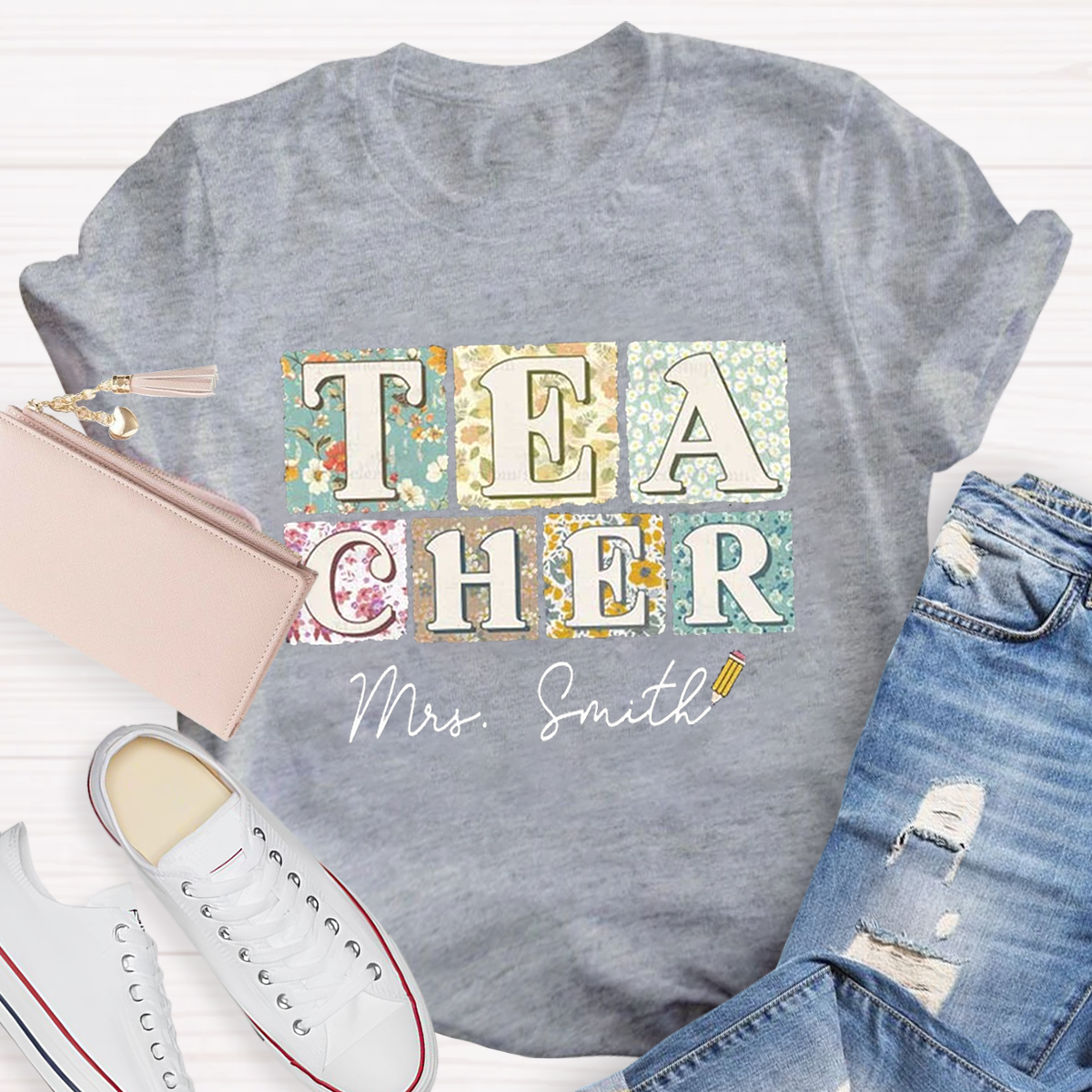 Personalized Your Name Teacher Loose T-Shirt