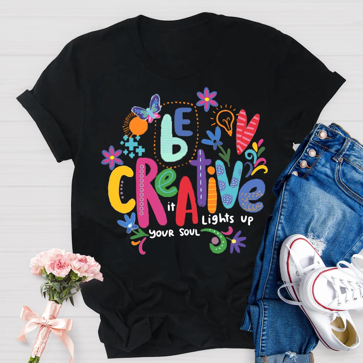 Be Creative Art Print Teachers T-Shirt