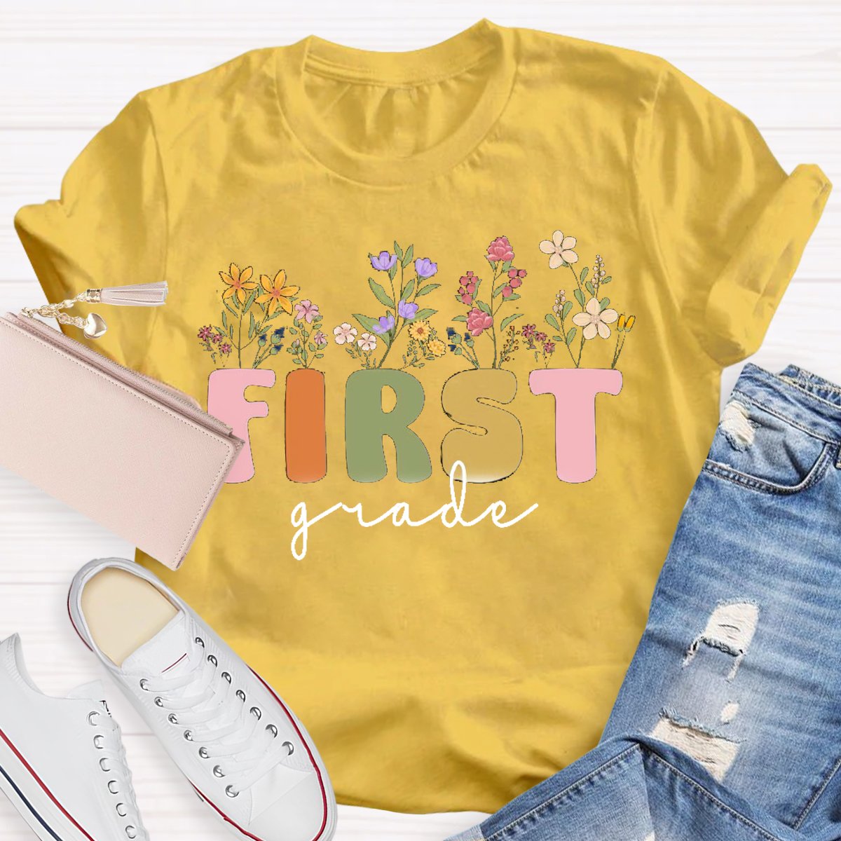 Personalized Grade Wild Flowers T-shirt