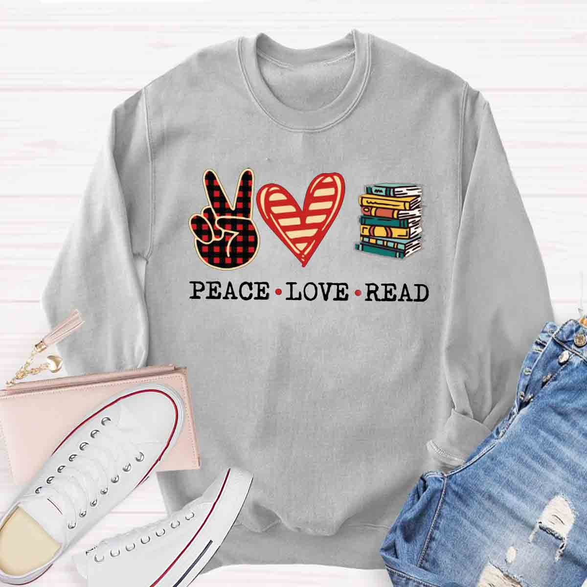 Peace Love Read Sweatshirt