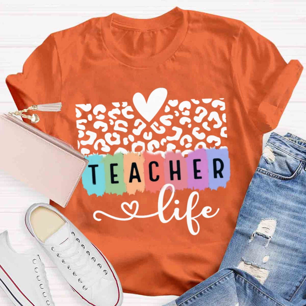 Teacher Life Cheetah Print T-shirt