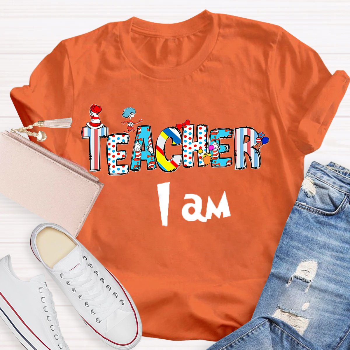 Cartoon Design Teacher T-shirt