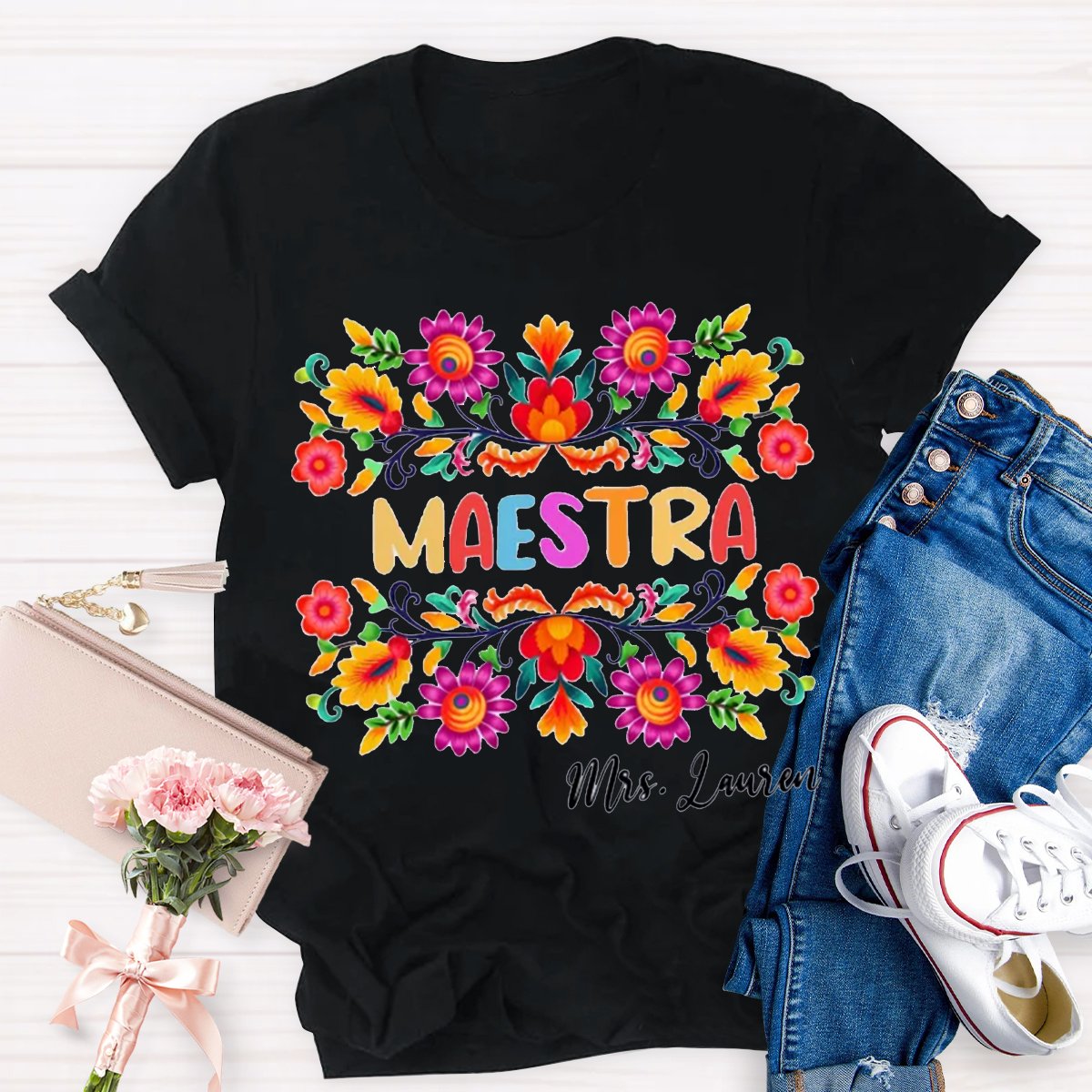 Personalized Maestra Teacher Shirt