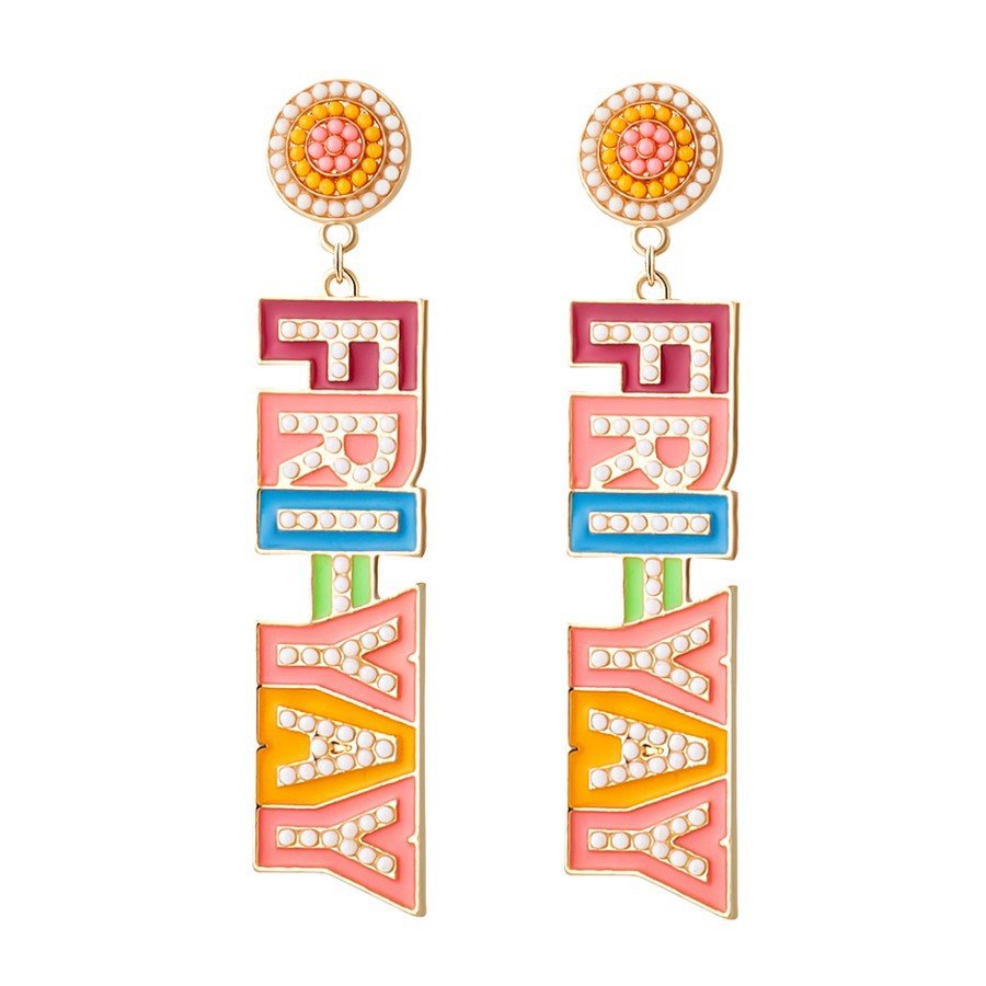 Teacher Candy Color Rice Bead Earrings