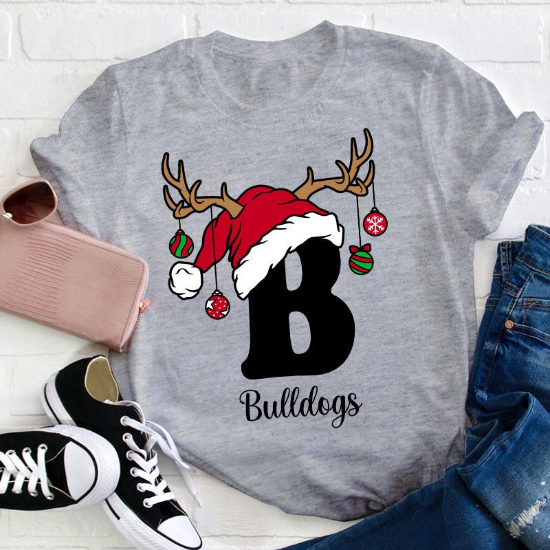 Personalized An Elk Santa Hat Teacher T-Shirt