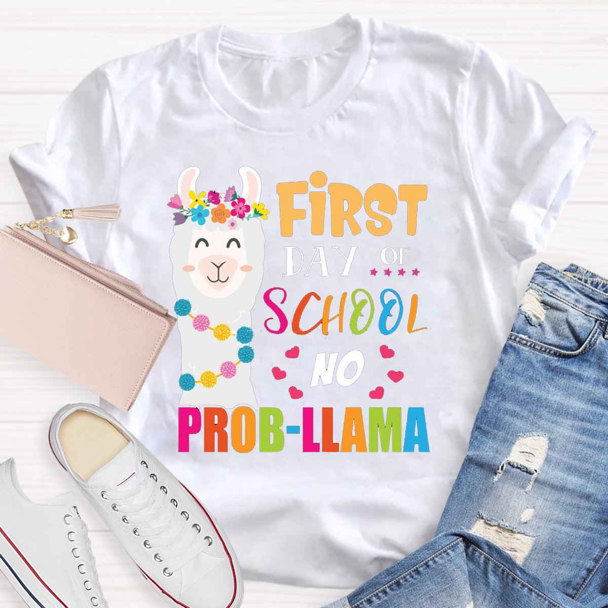 First Day Of School No Prob-Llama Teacher Shirt