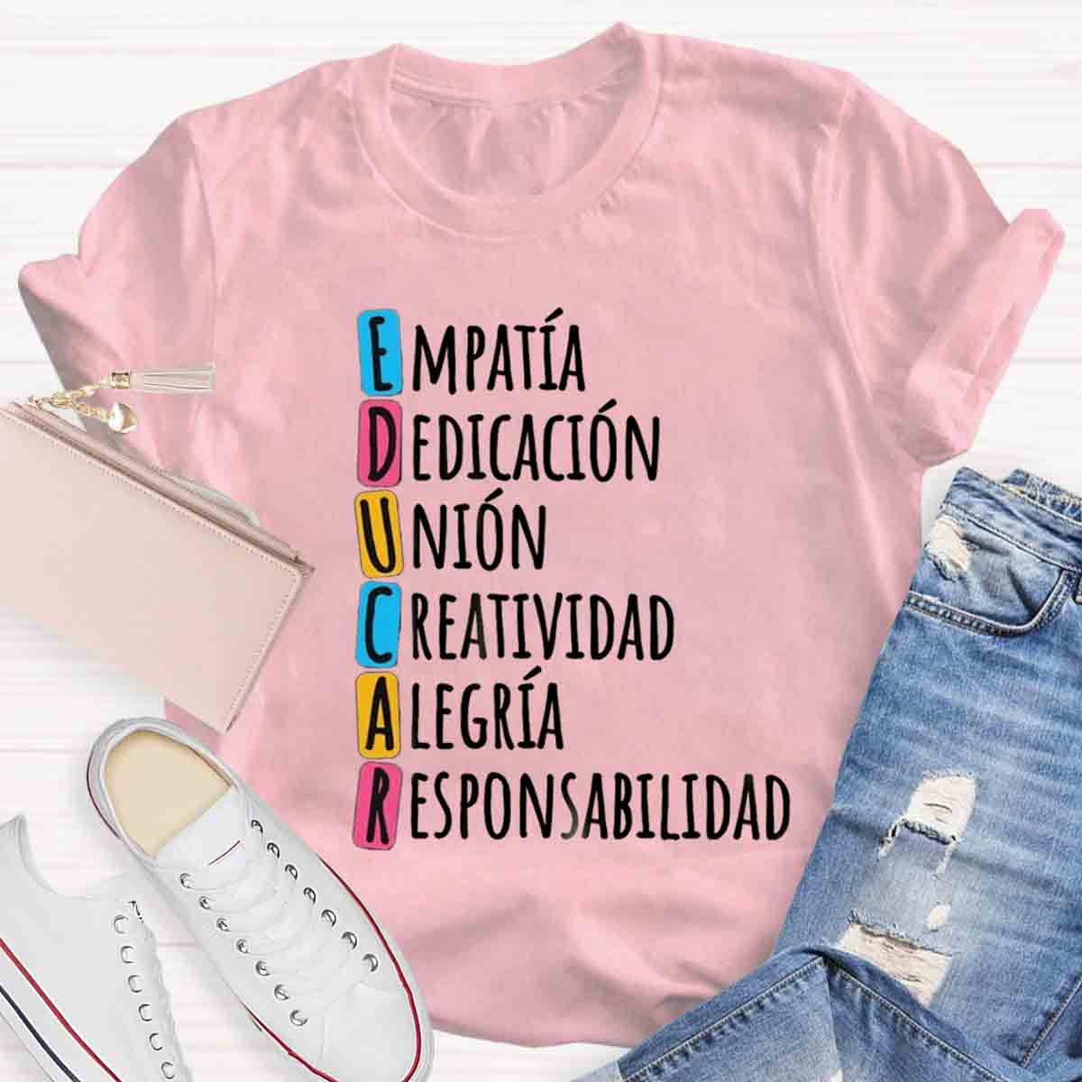 Educar Spanish Teacher Quote Spanish Teacher T-Shirt