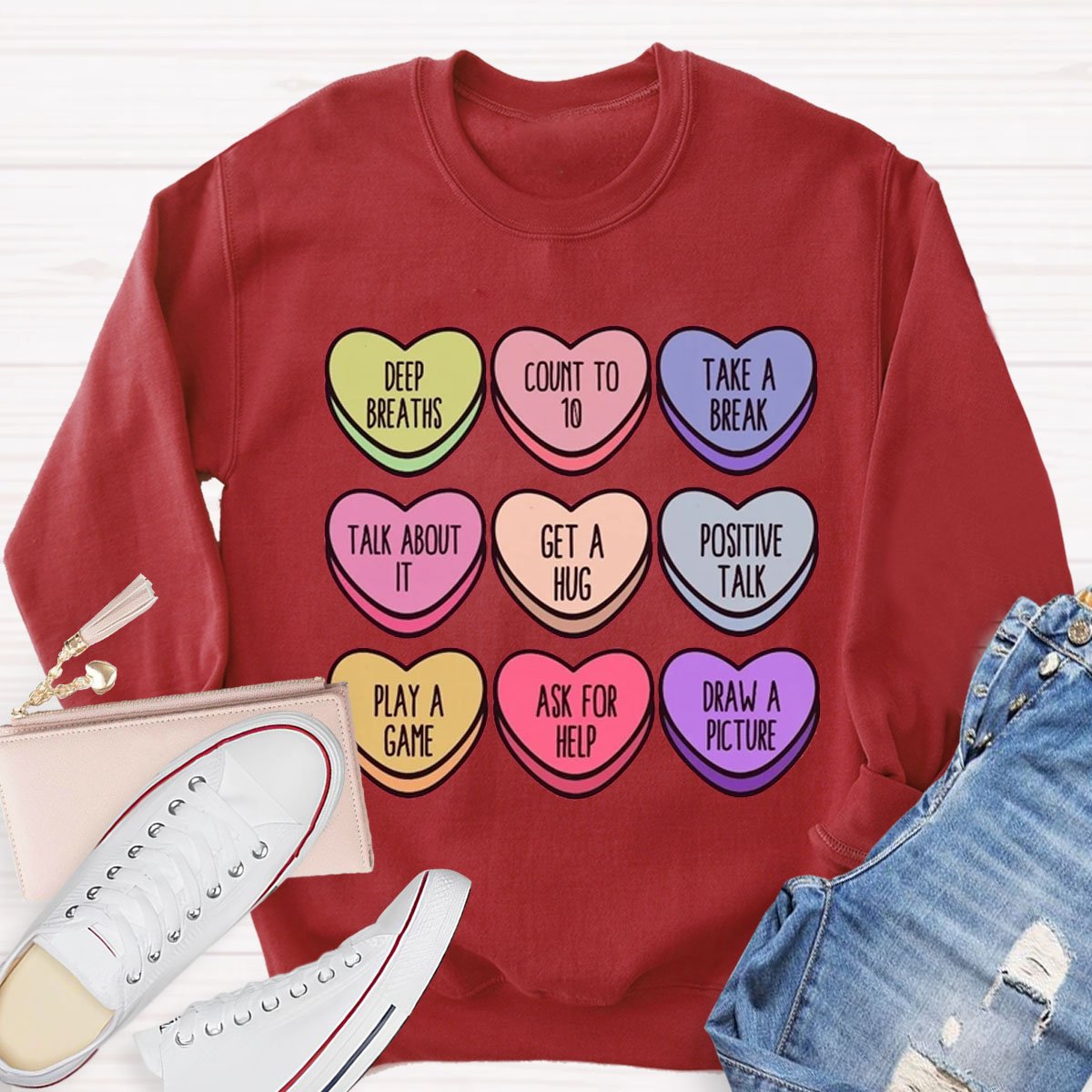 Comfort Colors Conversation Heart Teacher Sweatshirt