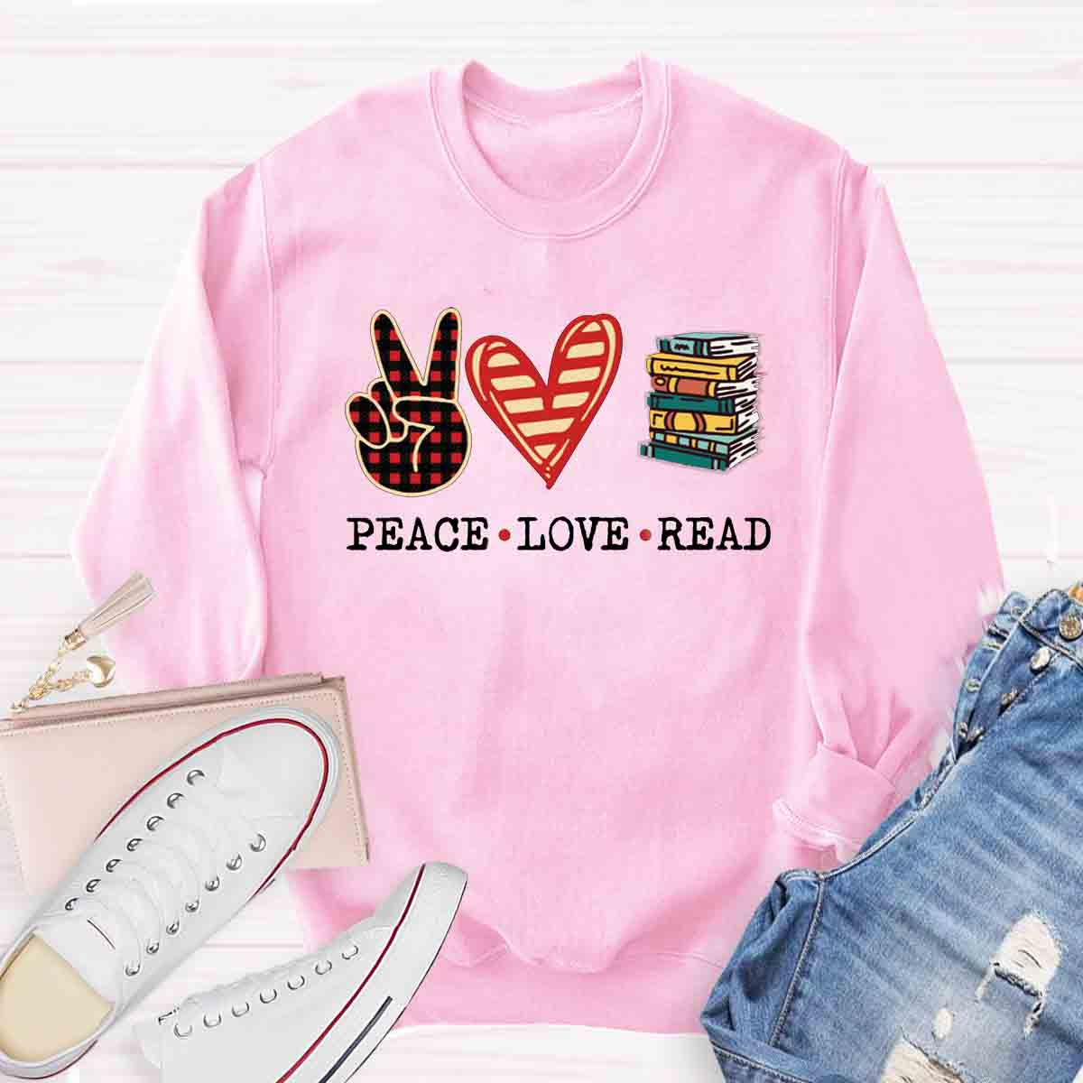 Peace Love Read Sweatshirt