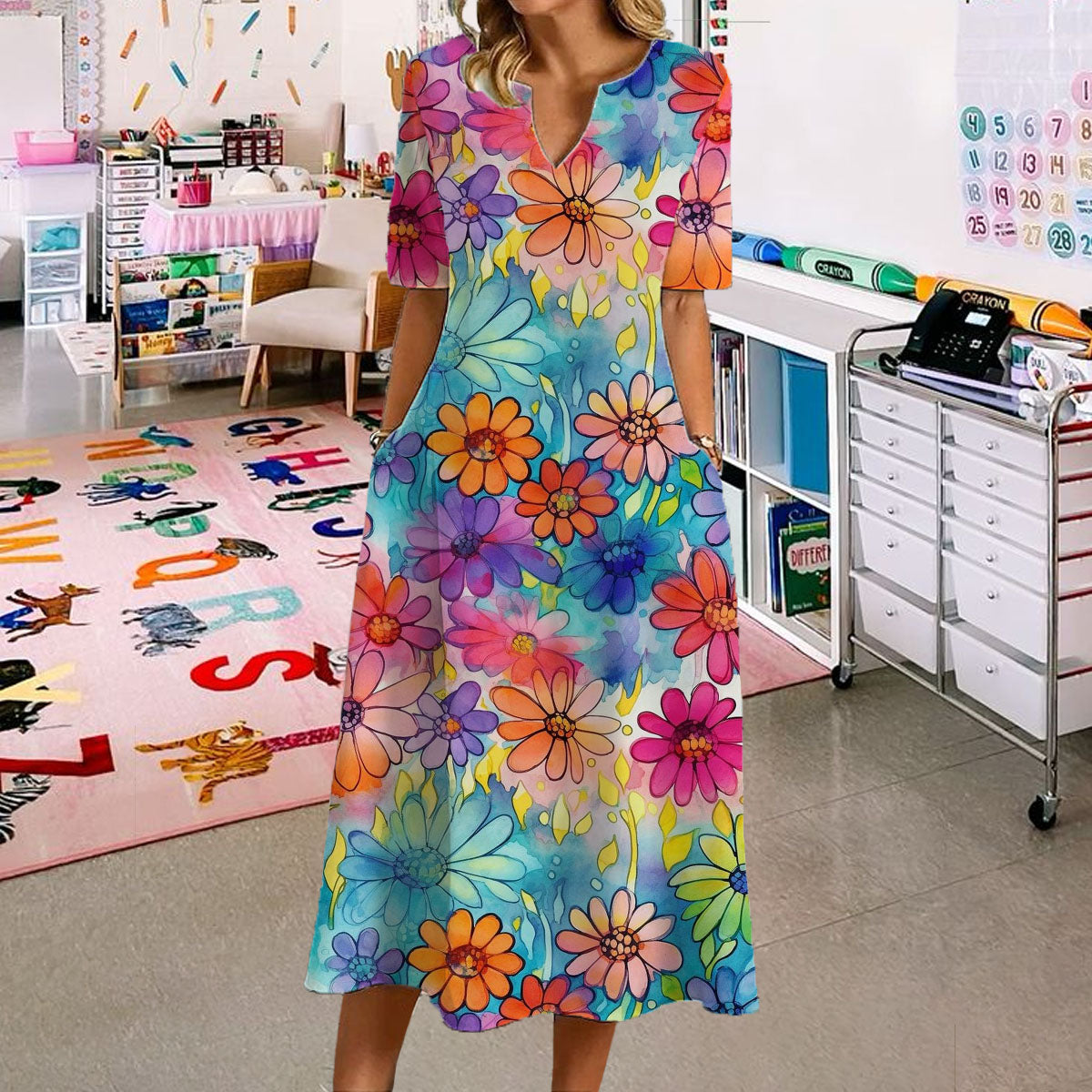 Mixed Flower Dress