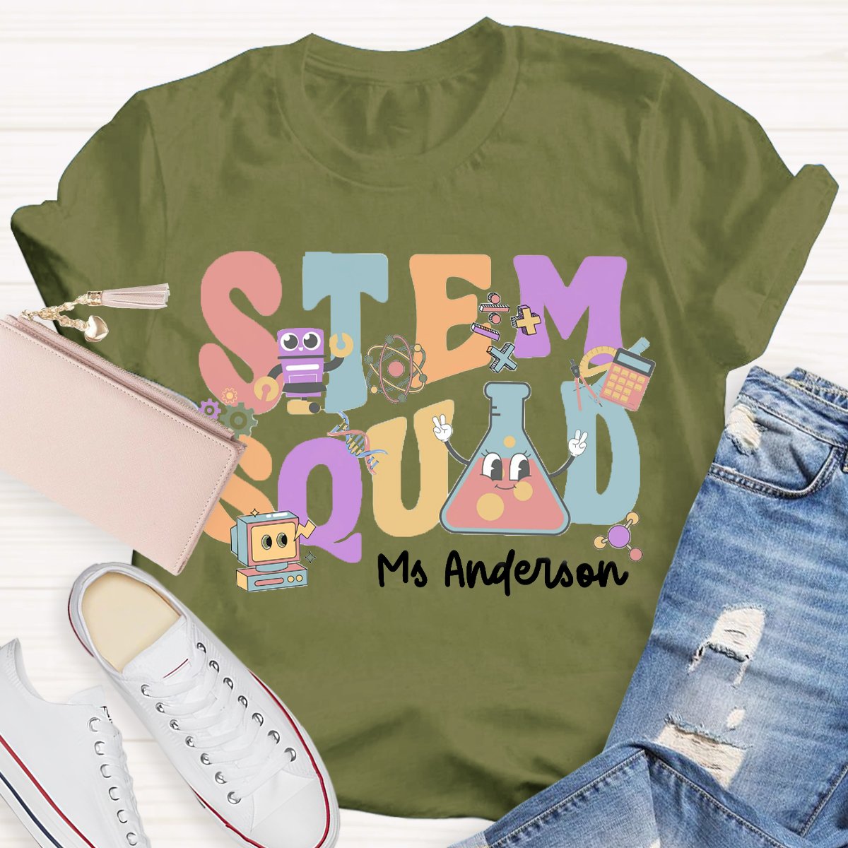 Personalized Name In My Stem Squad Teacher T-Shirt