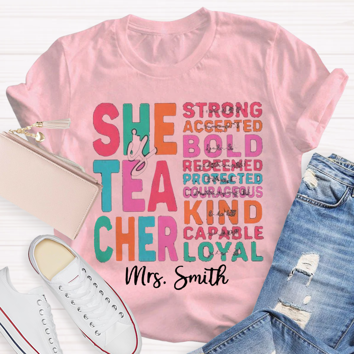 Personalized Name Teacher is Strong Kind T-shirt