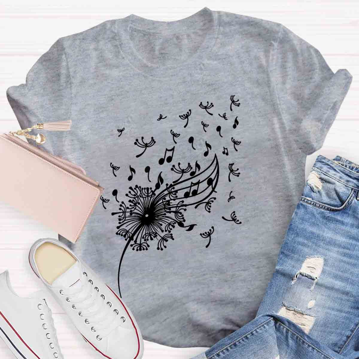 Dandelion Music Notes T-Shirt