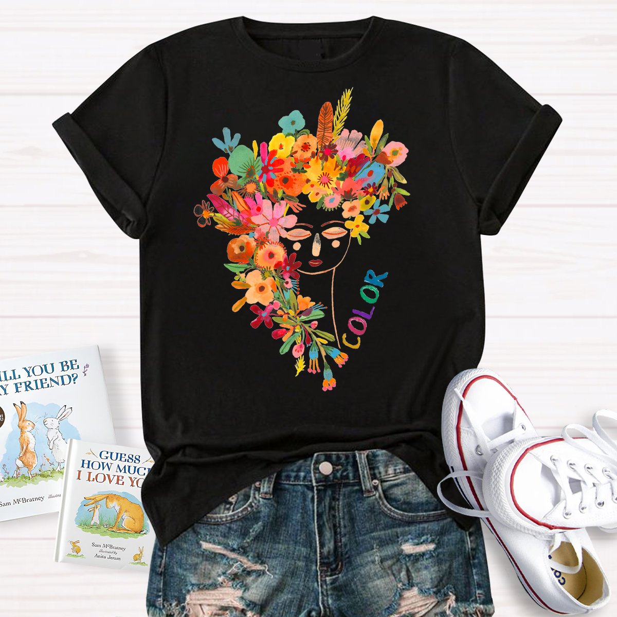 Art Teachers Colorful Print T-Shirt