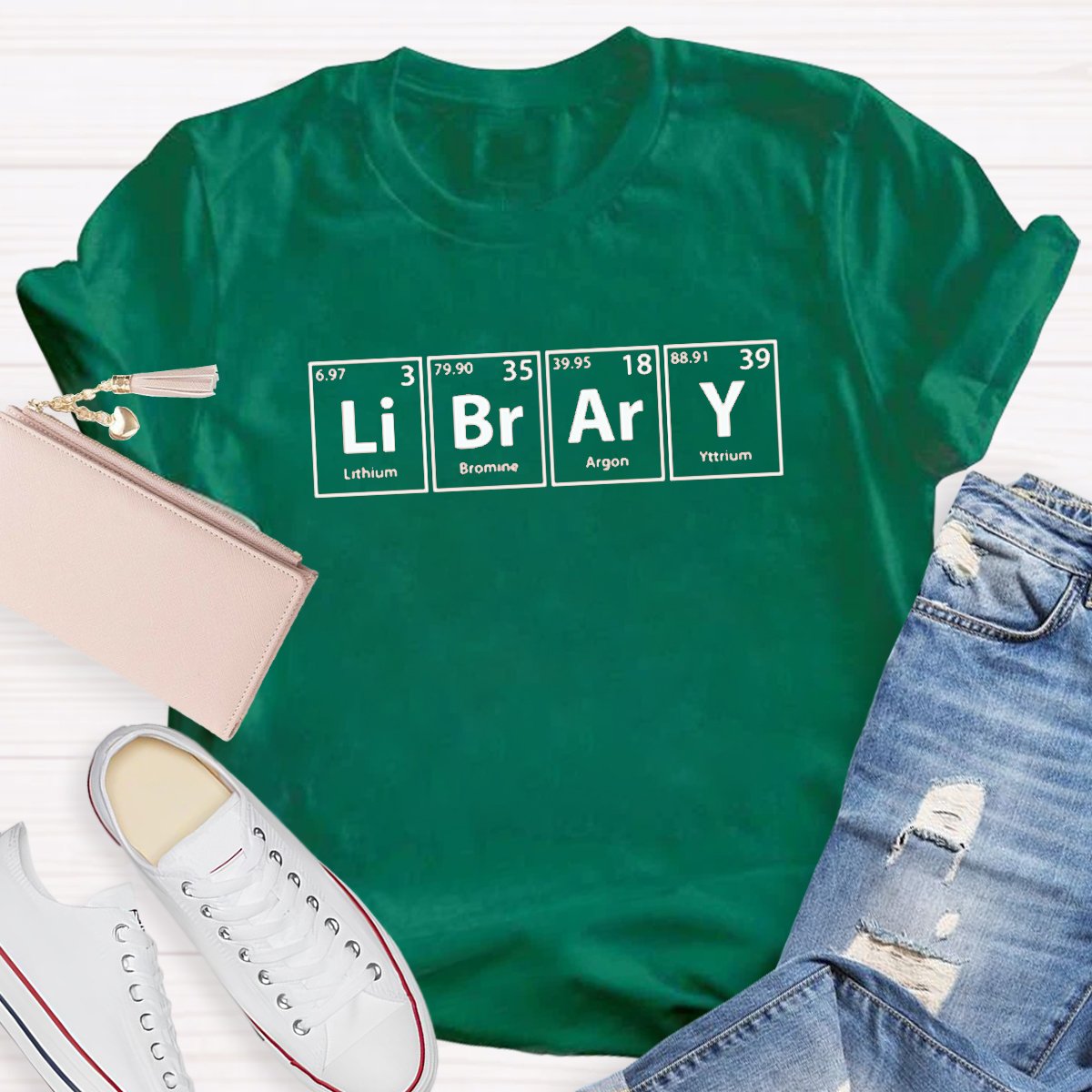 Library Teacher's Chemical Elements T-shirt