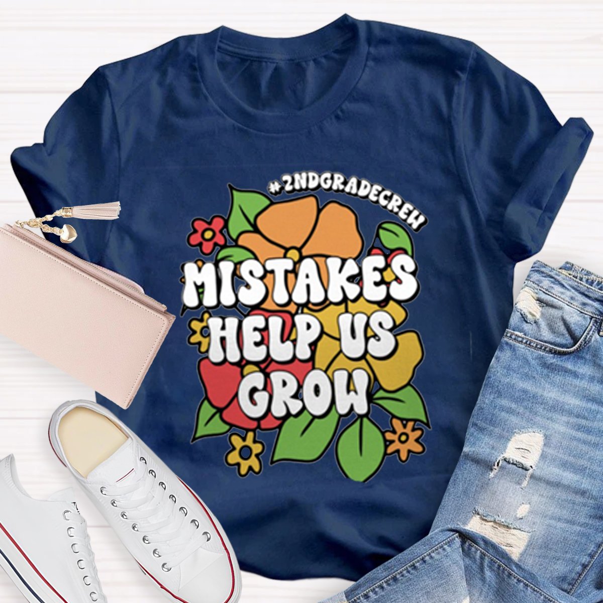 Personalized Mistakes Help Us Grow Teacher Shirt