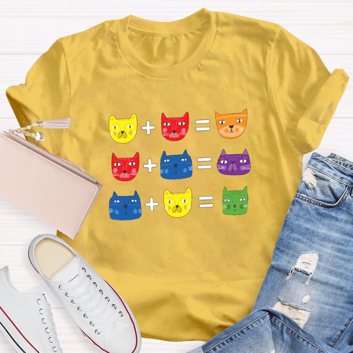 Cat Themed Art Teacher Artist Color Theory Teacher Shirt