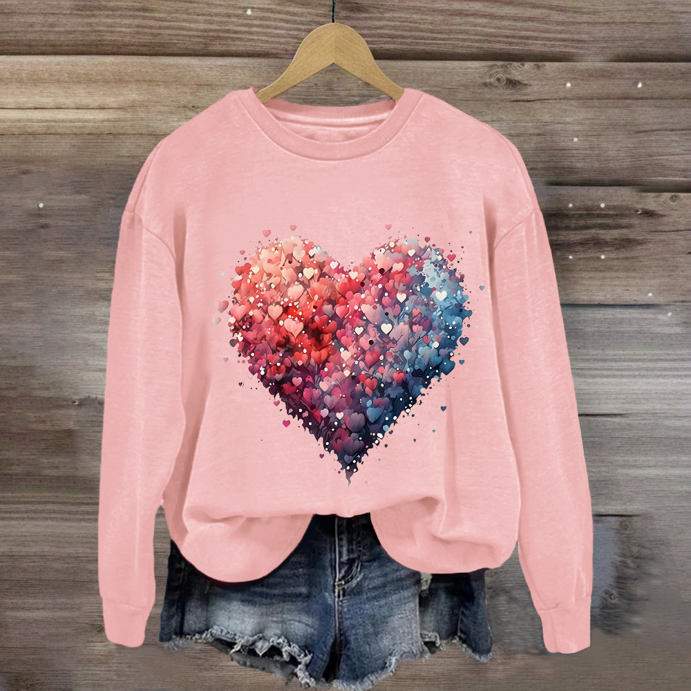 Valentine's Day Beautiful Watercolor Heart Sweatshirt