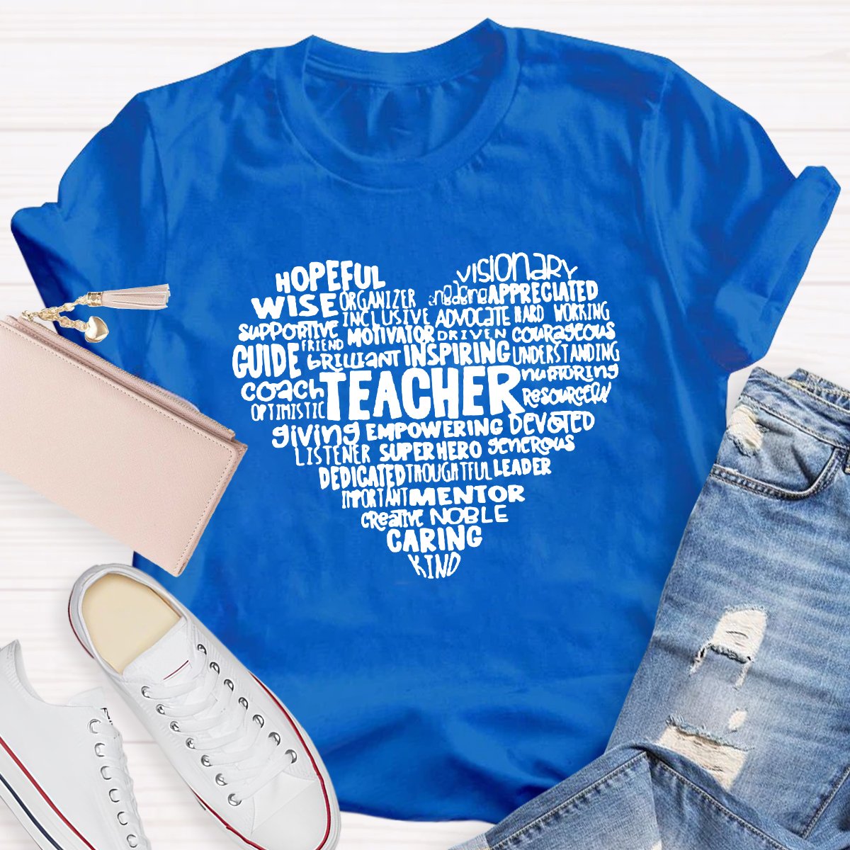 Teacher Heart Word Cloud Teacher Shirt