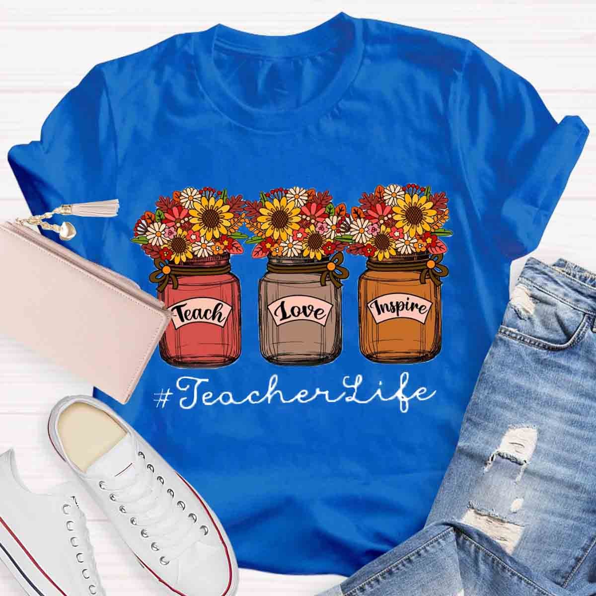 Teacher Life Flower Shirt