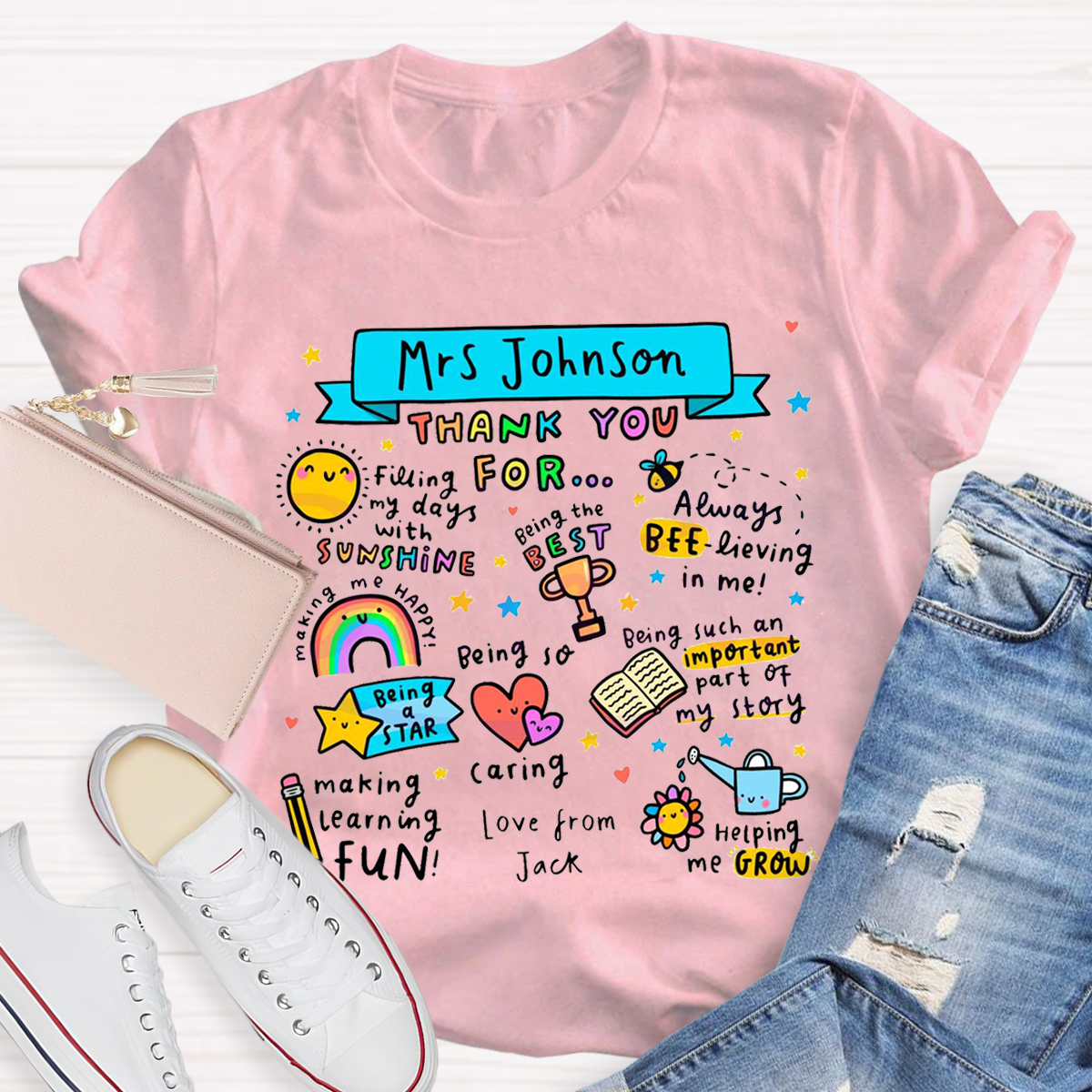 Personalized Your Name Making Learning Fun Teacher T-Shirt