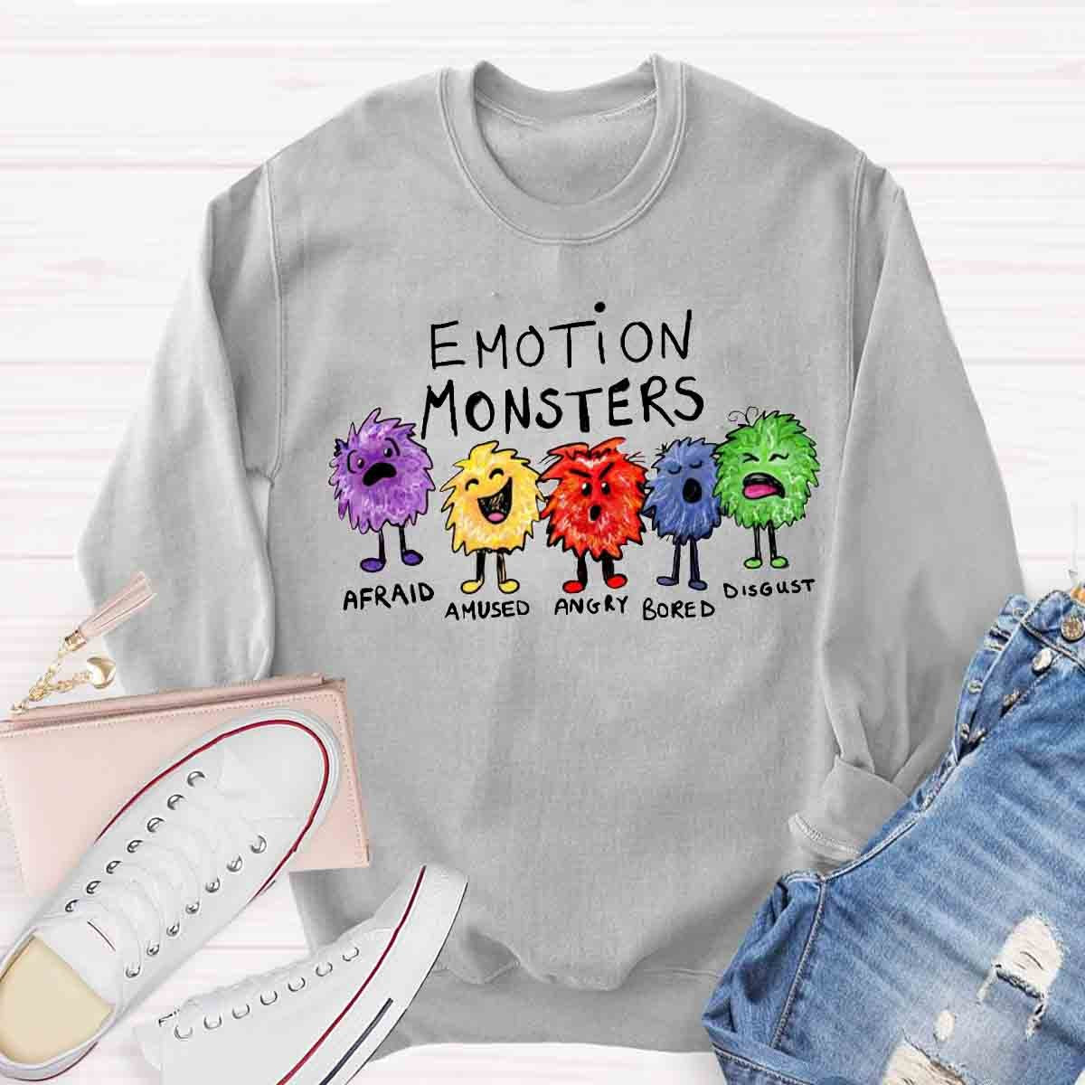 Funny Emotion Monsters Sweatshirt