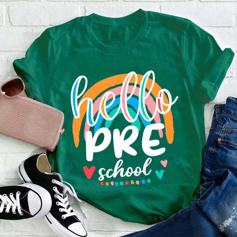 Personalized Colorful Rainbow Teacher T-Shirt