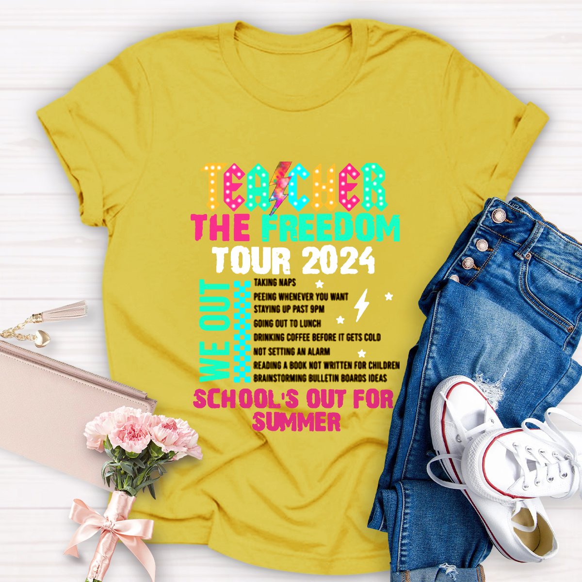 Teacher The Freedom Tour 2024 Teacher Shirt