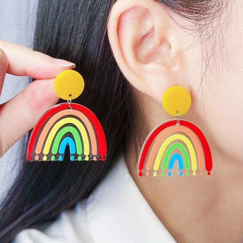 Rainbow Acrylic Ear Jewelry