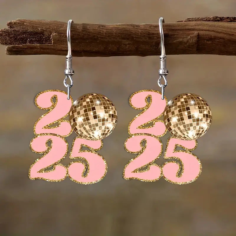 2025 New Year Number Earrings