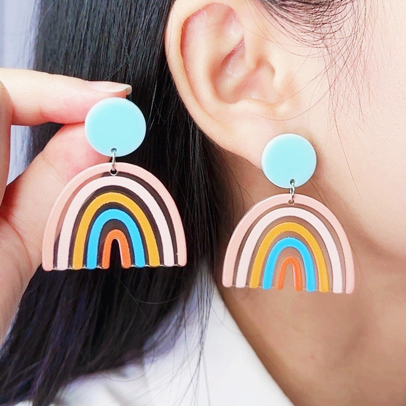 Rainbow Acrylic Ear Jewelry