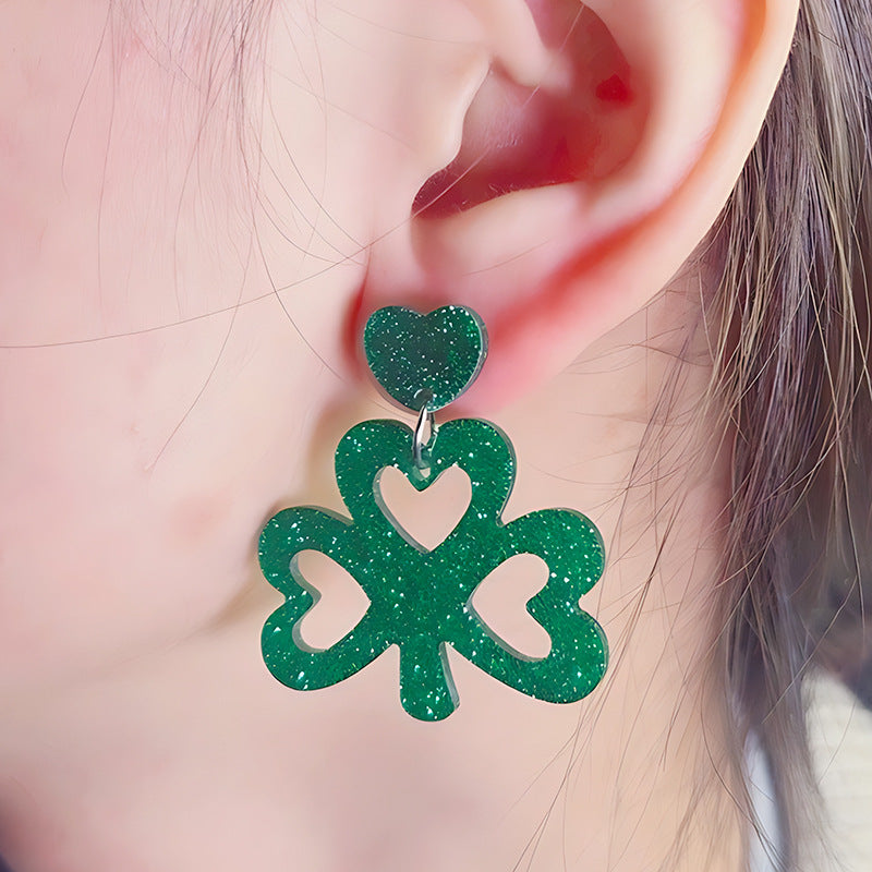 St. Patrick's Day Vintage Shamrock Earrings