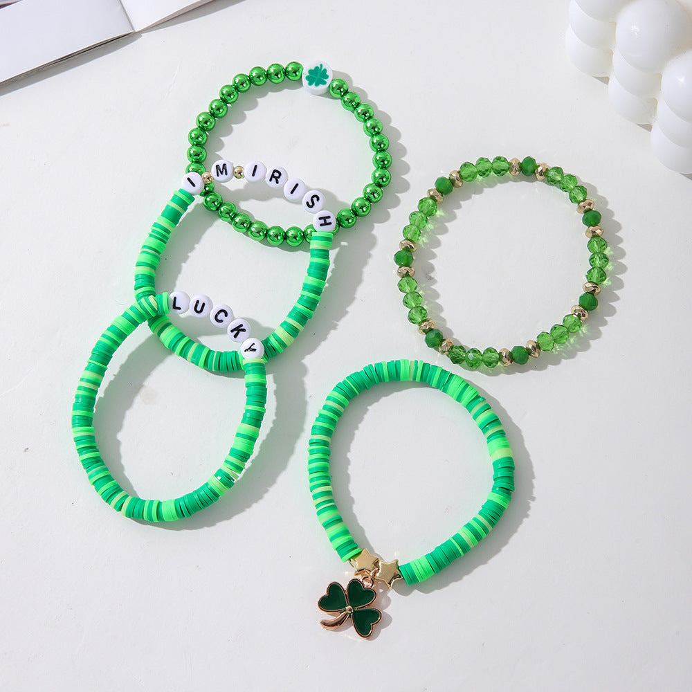 St. Patrick's Day Green Shamrock Bracelet