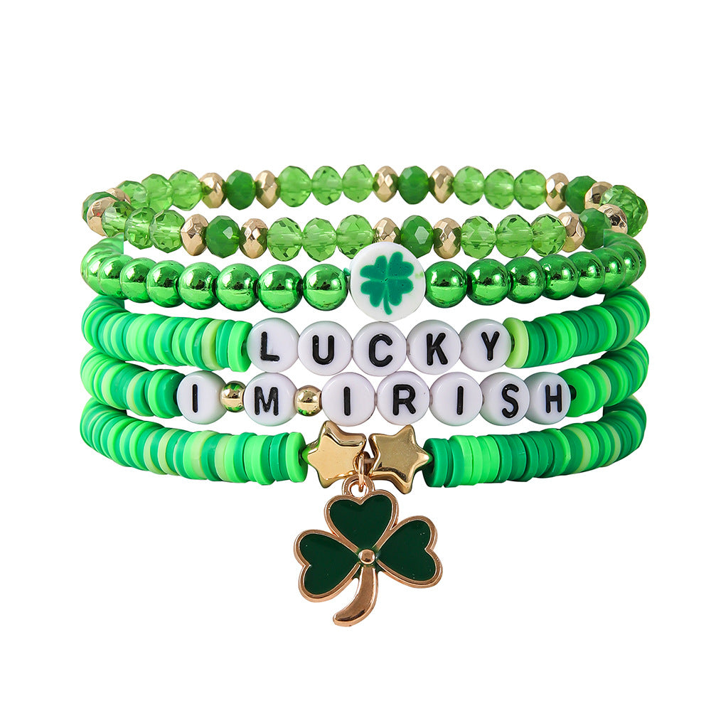 St. Patrick's Day Green Shamrock Bracelet