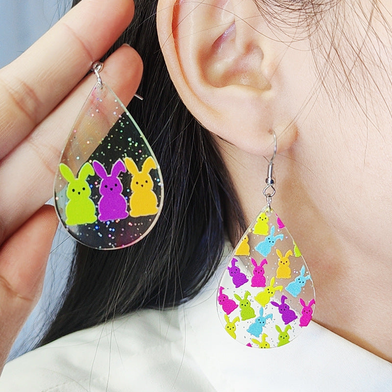 Easter Colorful Bunny Earrings