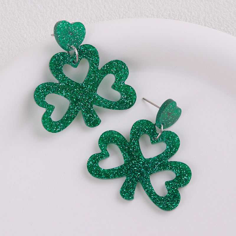 St. Patrick's Day Vintage Shamrock Earrings