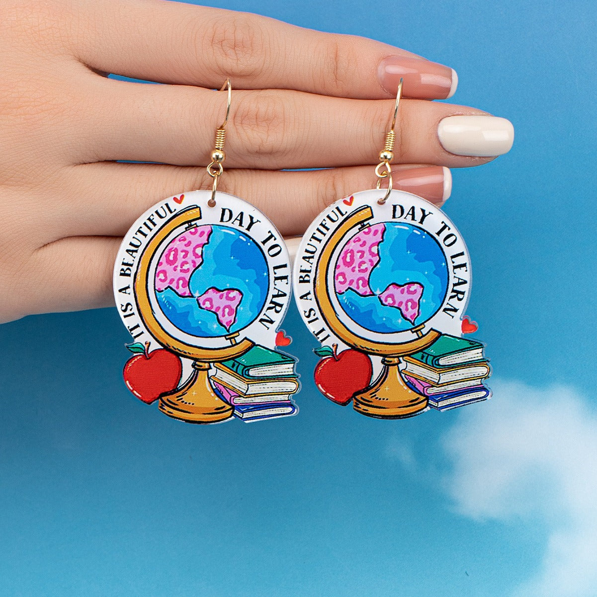 Book Globe Love Reading Earrings