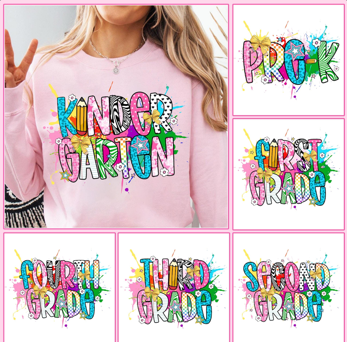 Personalized Name And Grade Fancy T-shirt