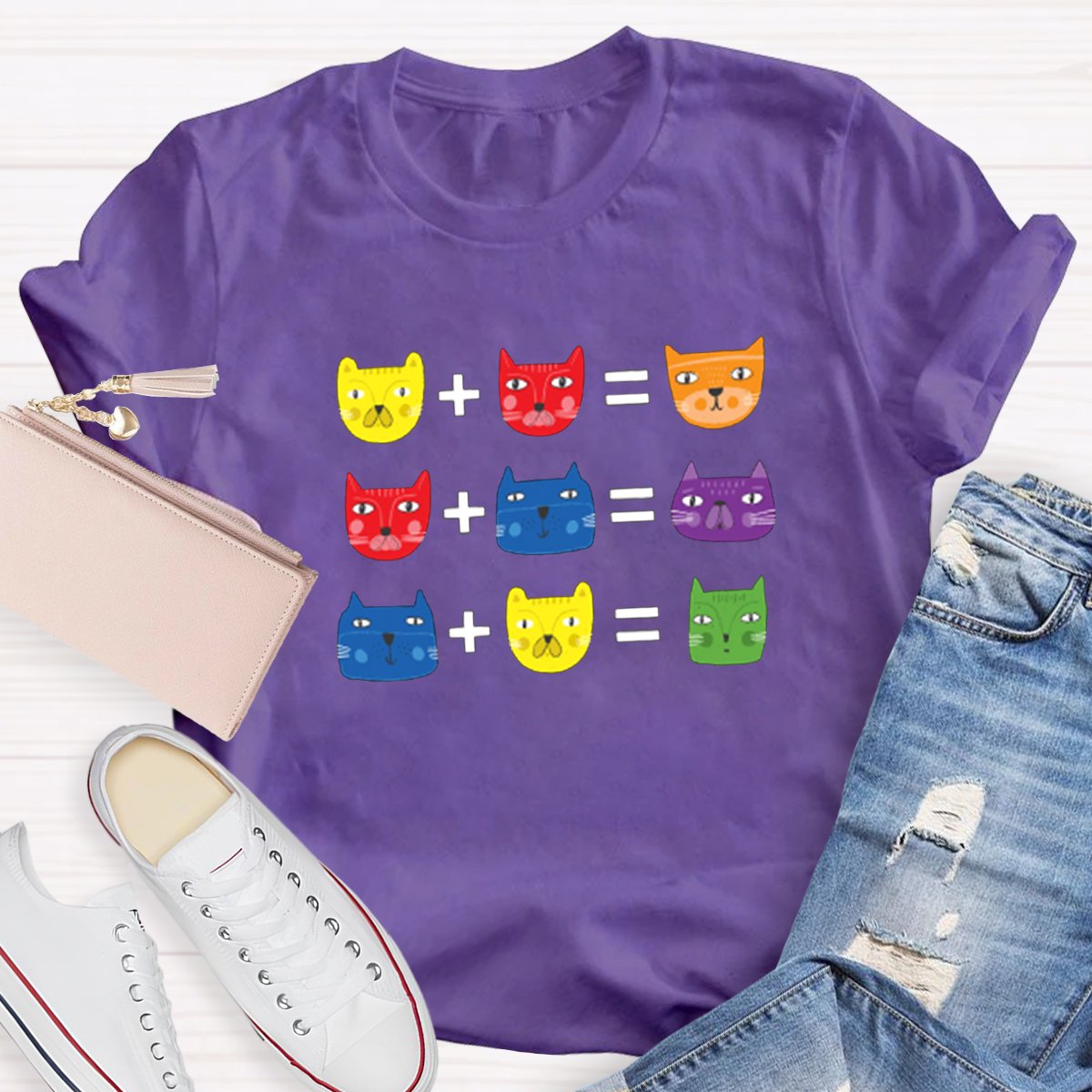 Cat Themed Art Teacher Artist Color Theory Teacher Shirt