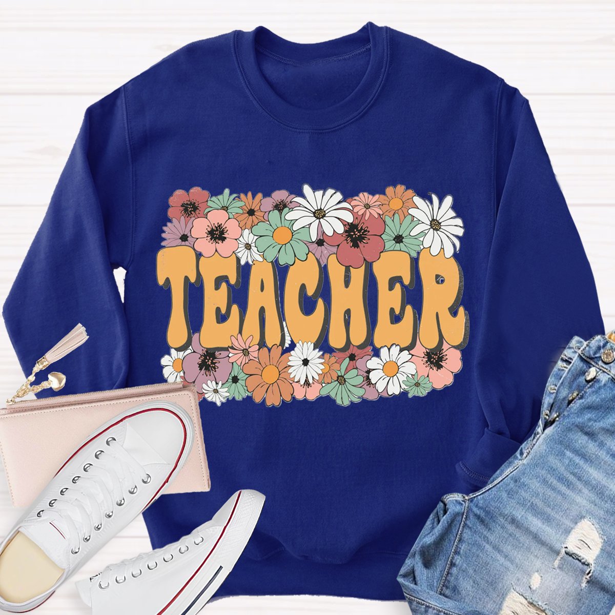 Floral Printed Boho Sweatshirt