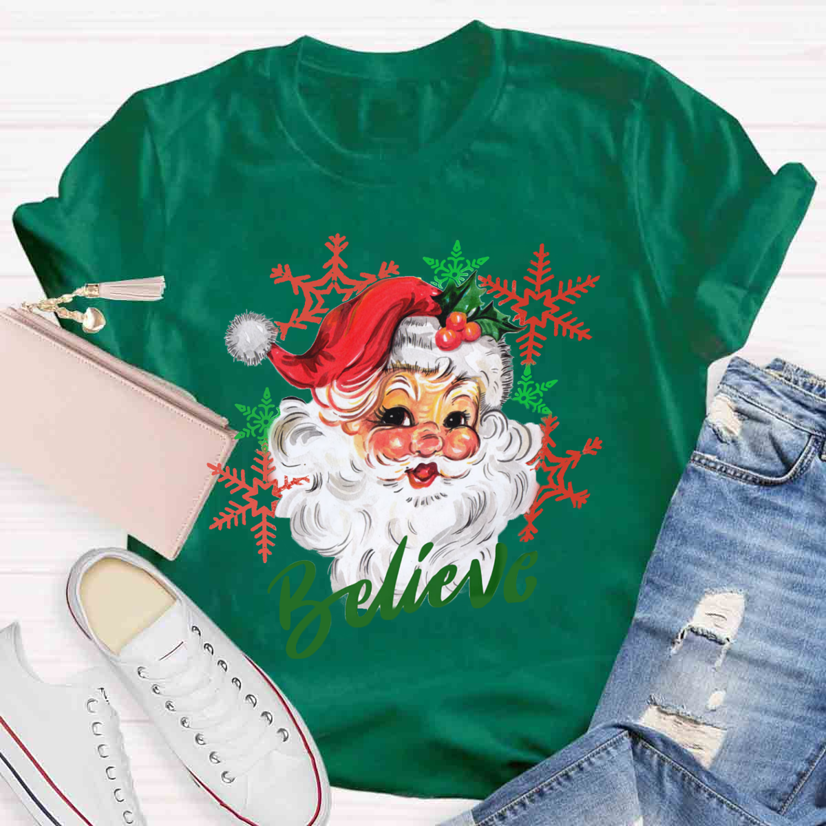 Christmas Santa Believe T-Shirt