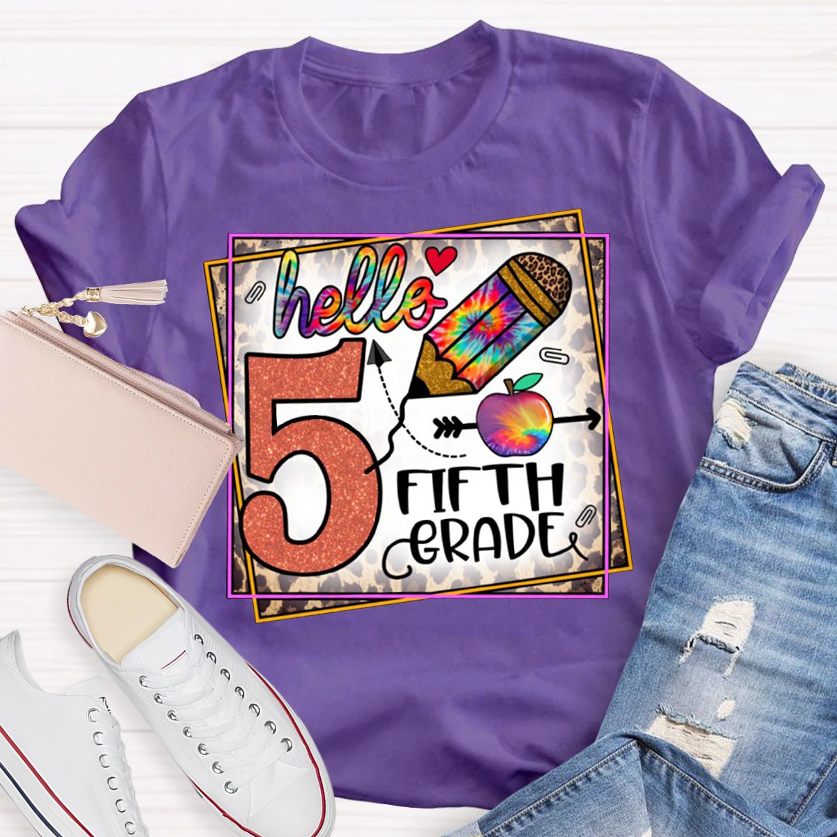 Personalized Grade With Art Pen Teacher's T-Shirt