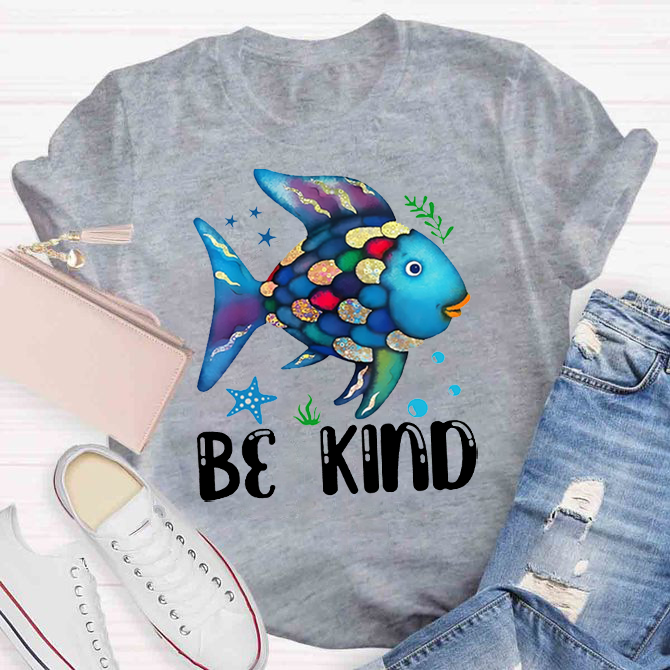 Be Kind Colorful Fish Swimming T-Shirt